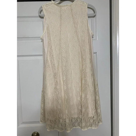 Easel Ivory / Cream Lace & Crochet Cottage Core Fairy Core Whimsical Dress L - Picture 8 of 11